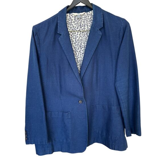 Old Navy Women's Navy Blue Oversized Linen Blazer Size XL - Picture 1 of 4
